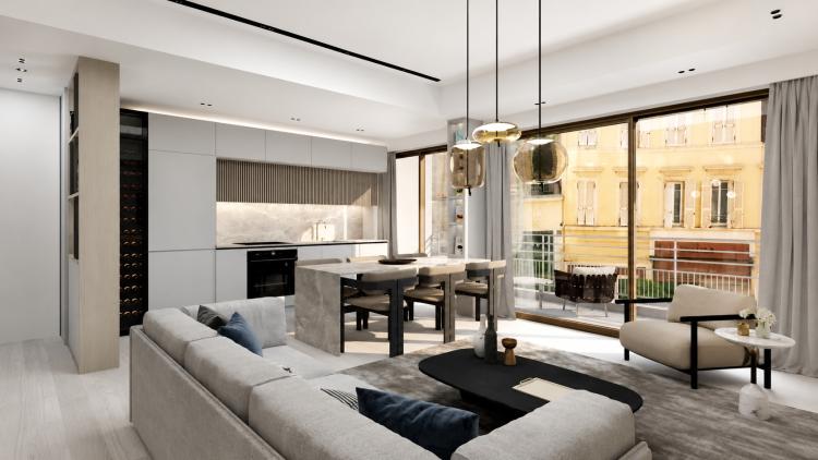 Appartement de 3 pièces rénové - Condamine - Vue échappée sur le Circuit F1